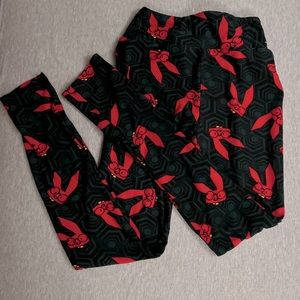 LuLaRoe Leggings Crazy Nerd Bunny Rabbit - Tween